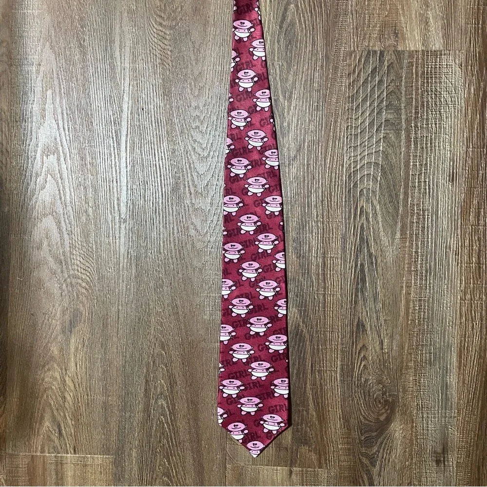 IT'S A GIRL-MARCOART Silk Tie Pink/Red RALPH MARLIN gender reveal,‎ announcement